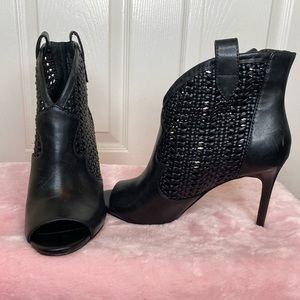 Jessica Simpson black net booties